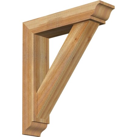 Ekena Millwork Traditional Traditional Rough Sawn Bracket w/ Offset Brace, Western Red Cedar, 6"W x 26"D x 30"H BKT0604X26X30TRA01RWR